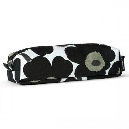 Marimekko Schminktasche Mäppchen Federmäppchen Unikko Mini Kati schwarz weiß oliv
