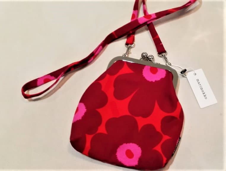 Marimekko Ainikki Mini Unikko Tasche Umhängetasche rosa rot