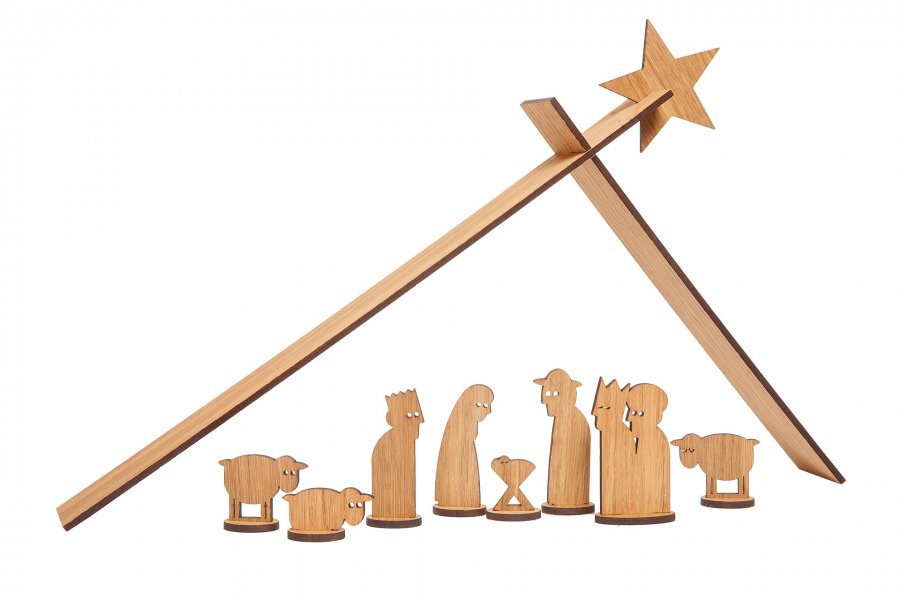 Design im Dorf Simply Christmas Krippe Holz