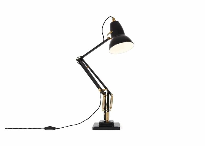 Anglepoise Original 1227 Brass Desk Lamp Schreibtischlampe Leuchte jet black