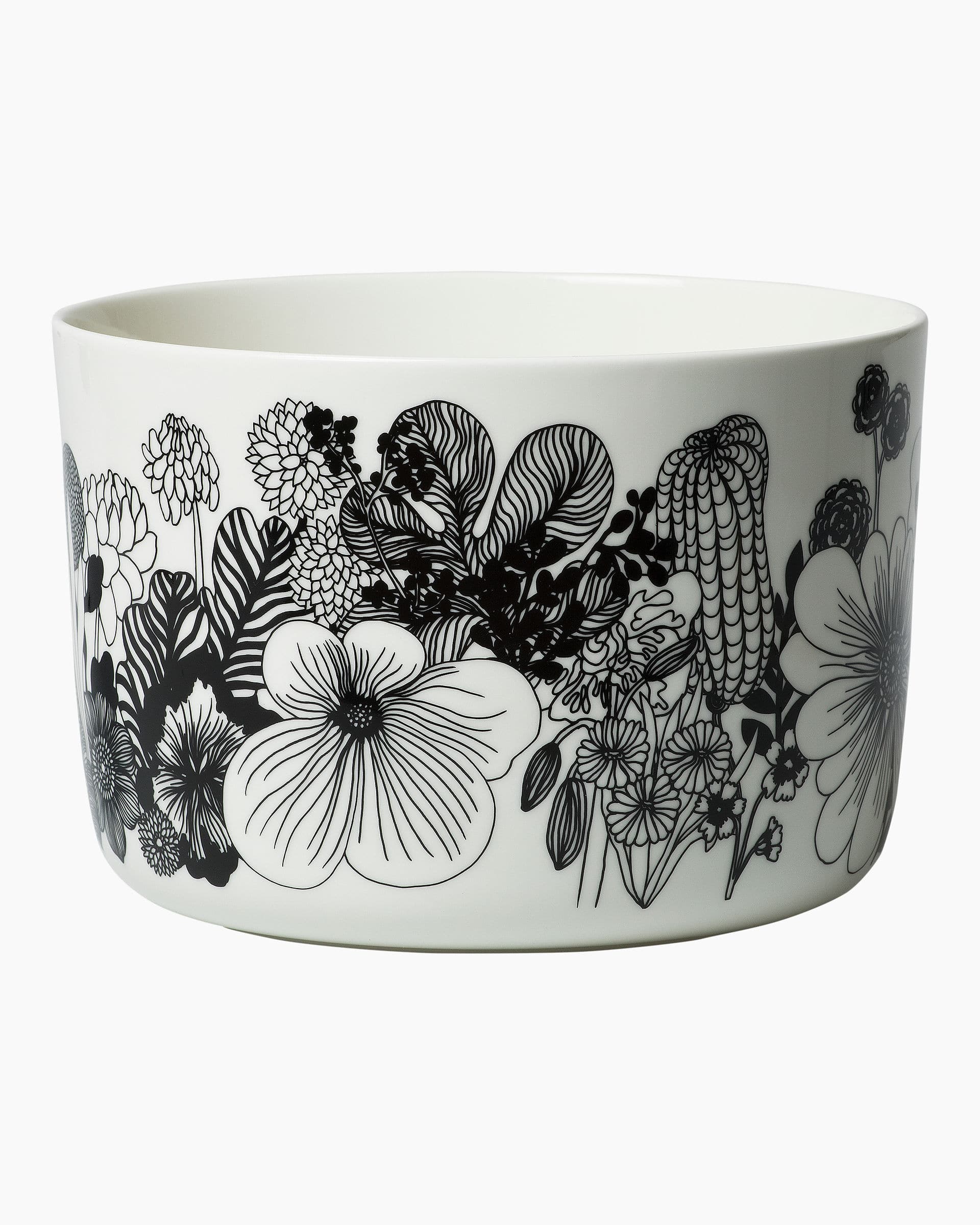 Marimekko Siirtolapuurtarha #schüssel floral schwarz weiß Geschirr