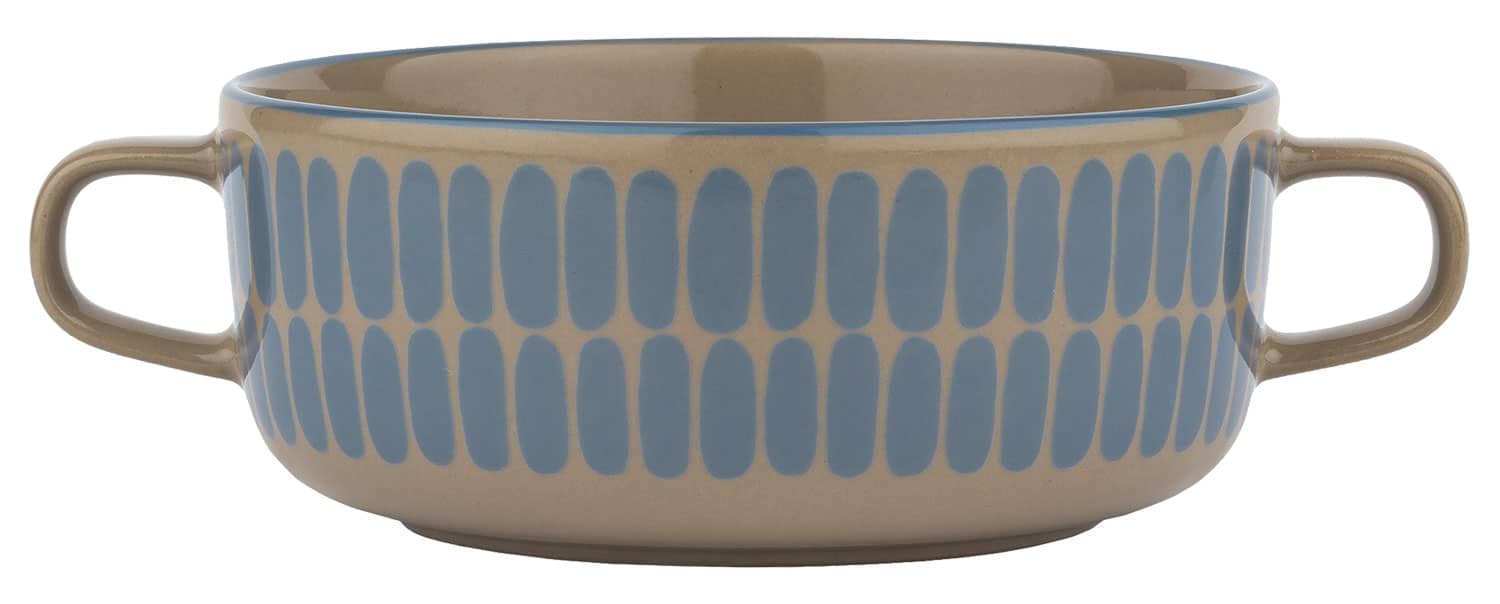 Marimekko Alku Schale Schüssel blau braun beige Henkel