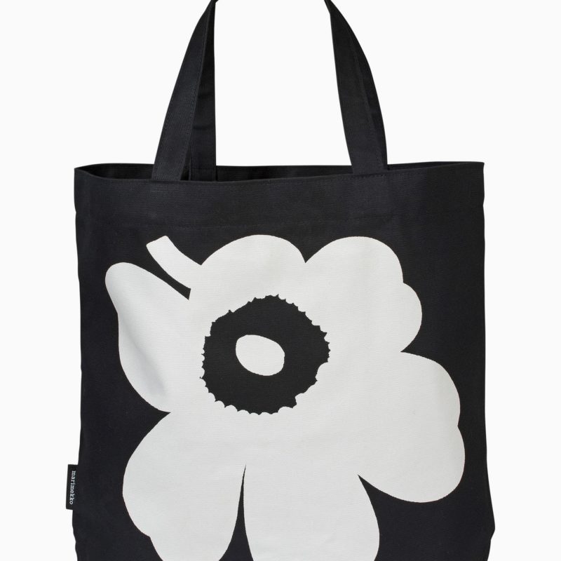 Marimekko Unikko Shopper Tasche Torna schwarz weiß