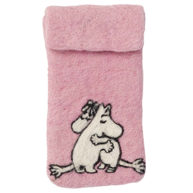 Klippan Moomin Mumin iPhone Cover Love Hülle rosa weiß schwarz Filz