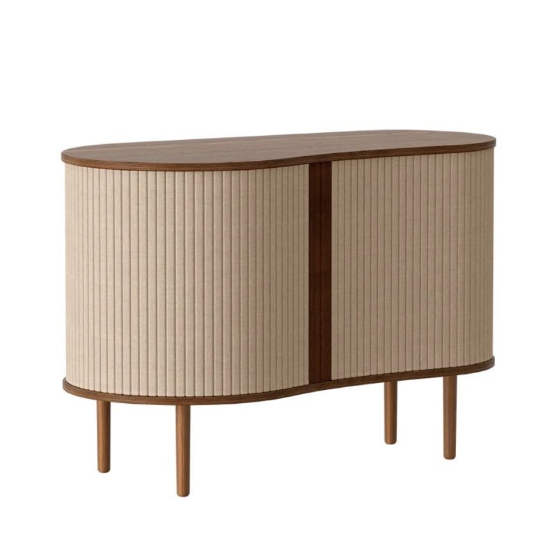 Umage Audacious Sideboard Kabinett Schrank Tambourdoor Rolladentür Textil Stoff Design Dänemark skandinavisch