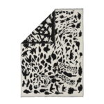 Iittala Oiva Toikka Cheetah Wolldecke Plaid Design Finnland Gepard Raubkatze schwarz weiß