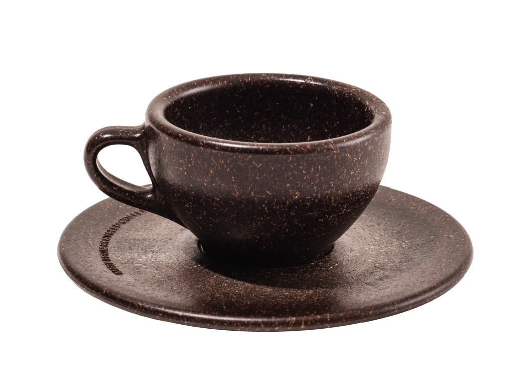 Kaffeeform Espresssotasse mit Untertasse Kaffeesatz recycelt Berlin Recycling