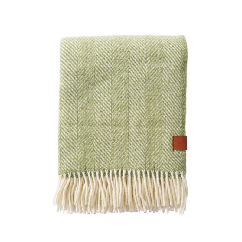 Klippan Yllefabrik Herringbone Plaid Wollplaid Wolldecke recycelt Schweden