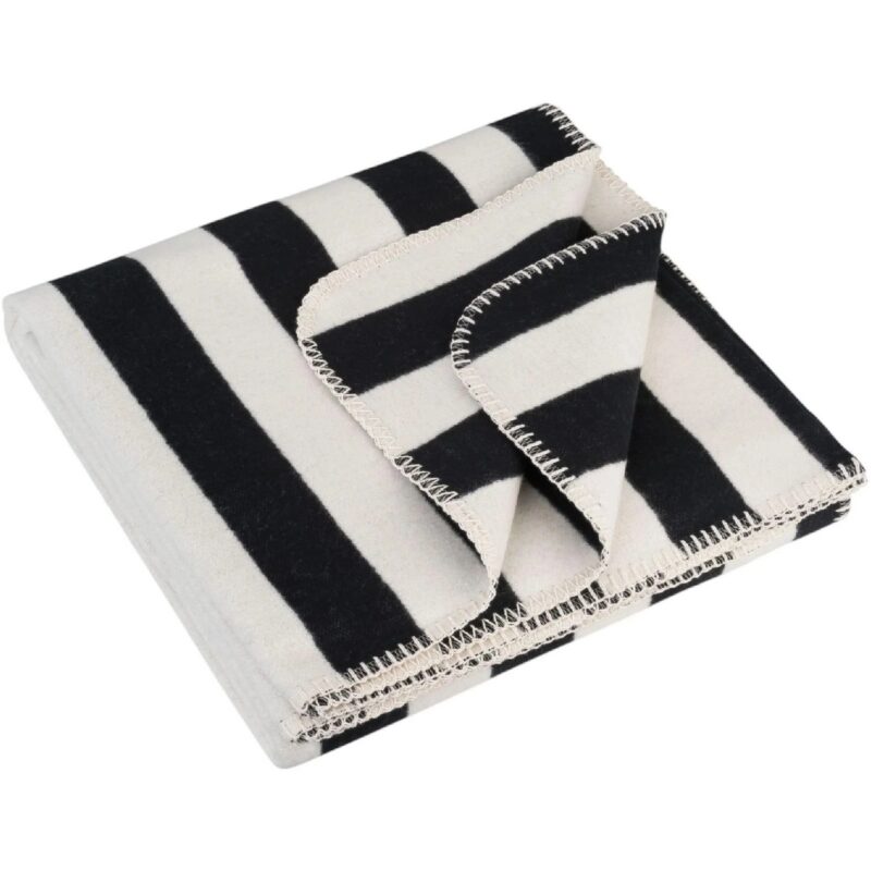 Riema Svea Plaid Decke Baumwolle Öko schwarz-weiß