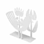 Bengt och Lotta Serviettenhalter Tulip and Bird weiß Schmiedeeisen Metall Design skandinavisch schwedisch